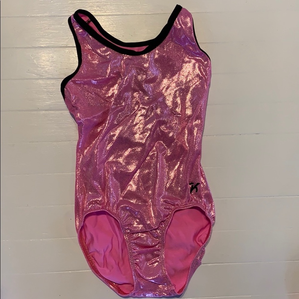 GK Pink shimmer leotard